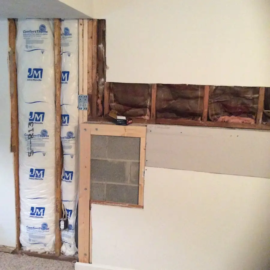 Wall insulation replacement during Basement Flood Cleanup in Southampton